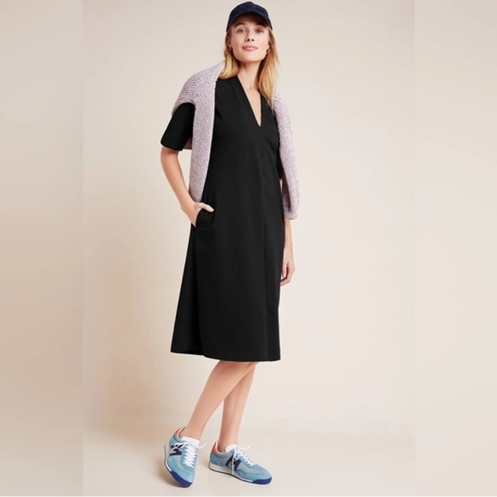 Anthropologie Velvet by Graham & Spencer Black Allura Dress Womens Size XS